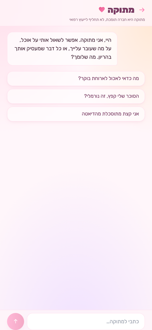 שיחה עם מתוקה על תזונה וסוכרת הריון